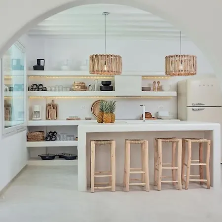 빌라 Private Beachfront 30steps To Alemagou Beach Panormos (Mykonos)