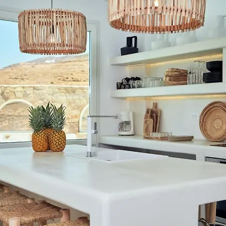 Private Beachfront 30steps To Alemagou Beach Villa Panormos (Mykonos)